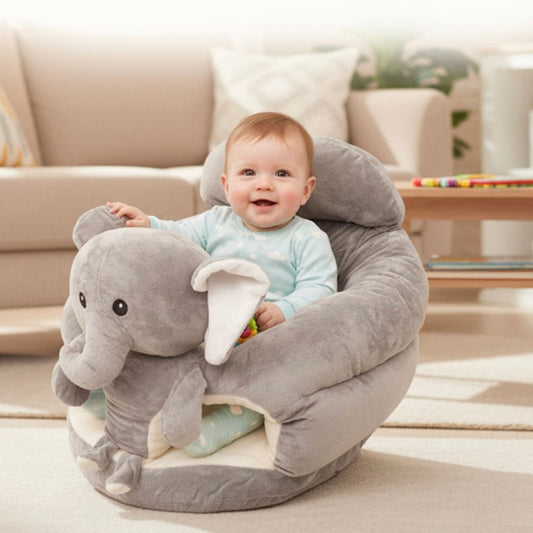 Baby Lounger, Plush Elephant Baby Support Seat, Ultra-Soft Cushioned Infant Lounger & shown in the main product view