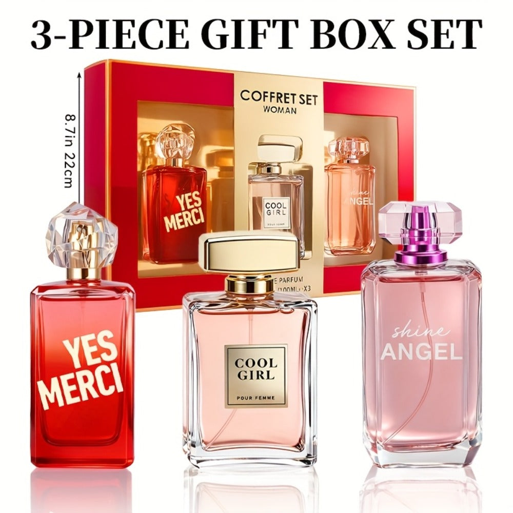 Eau de Parfum Gift Set for Women 100ml with Single-Bottle & 3-Piece Fragrance Options for Daily Wear