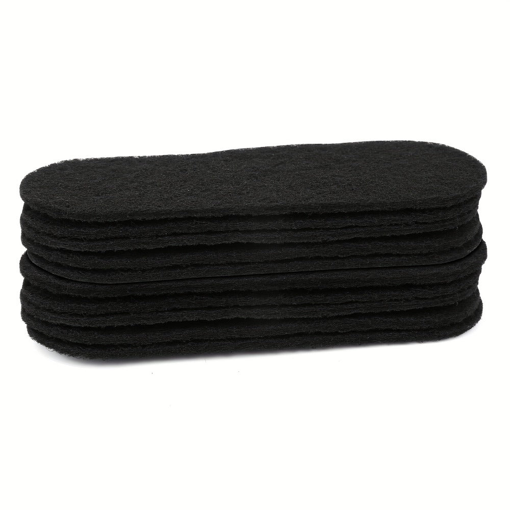 Thirty-Piece Black Ceiling Fan Blade Filter Pad Set with Adhesive Backing and Activated Carbon Layer