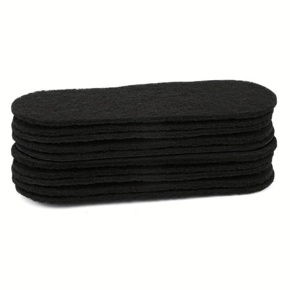 Thirty-Piece Black Ceiling Fan Blade Filter Pad Set with Adhesive Backing and Activated Carbon Layer