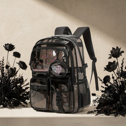 Backpack for Women – PVC, Clear, Transparent, Large Capacity – detail view 10