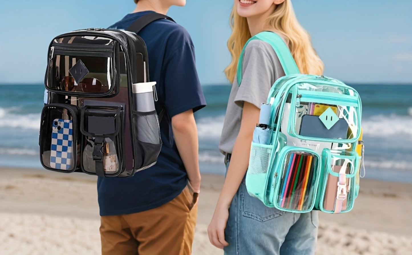 Backpack for Women – PVC, Clear, Transparent, Large Capacity – detail view 15