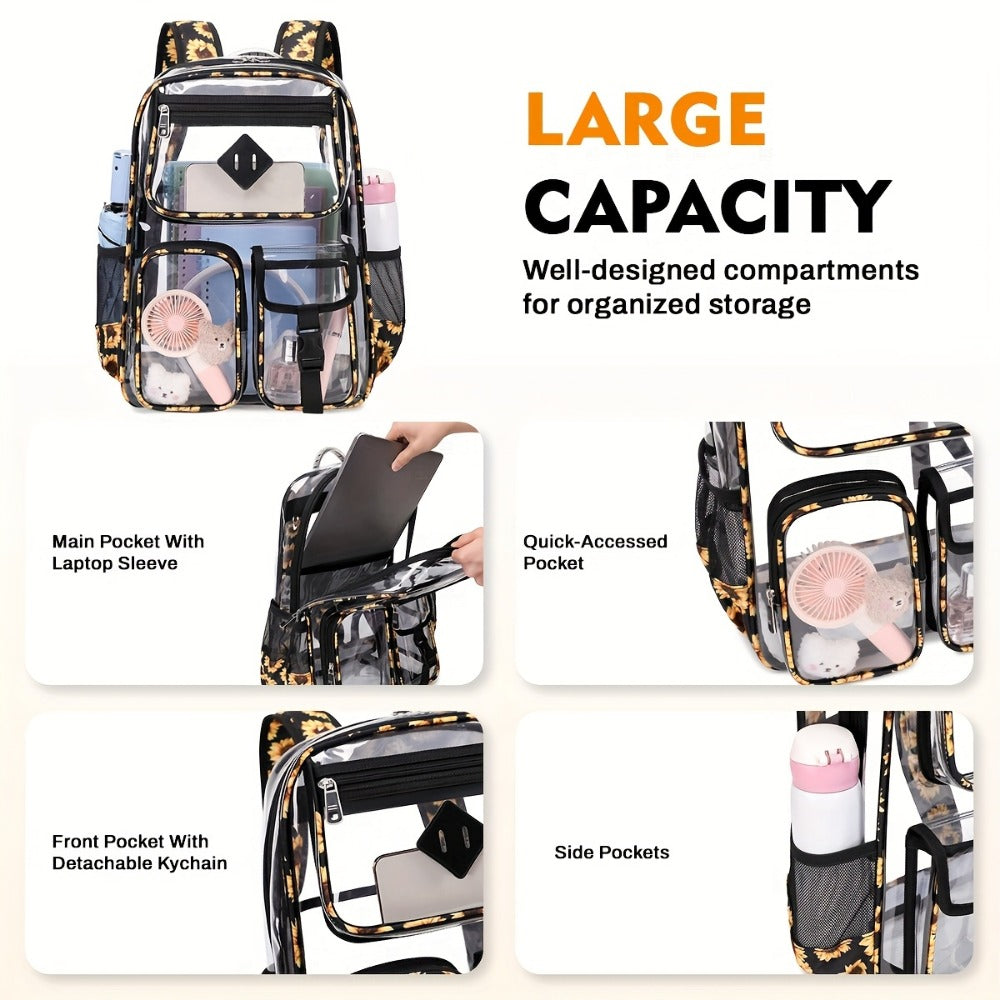 Backpack for Women – PVC, Clear, Transparent, Large Capacity – detail view 9