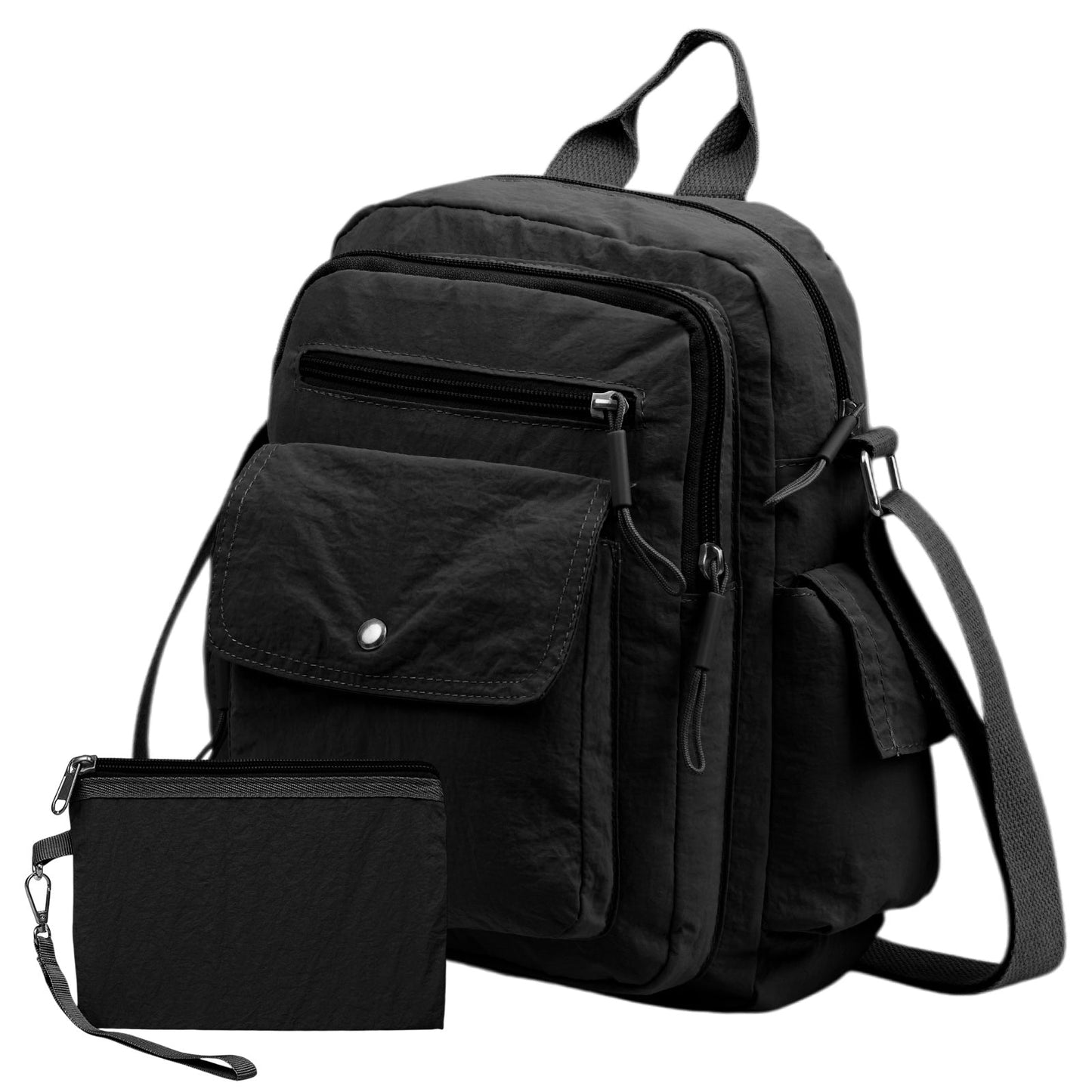 Backpack for Women – 2 Piece, Nylon, Quilted, Lightweight – detail view 9