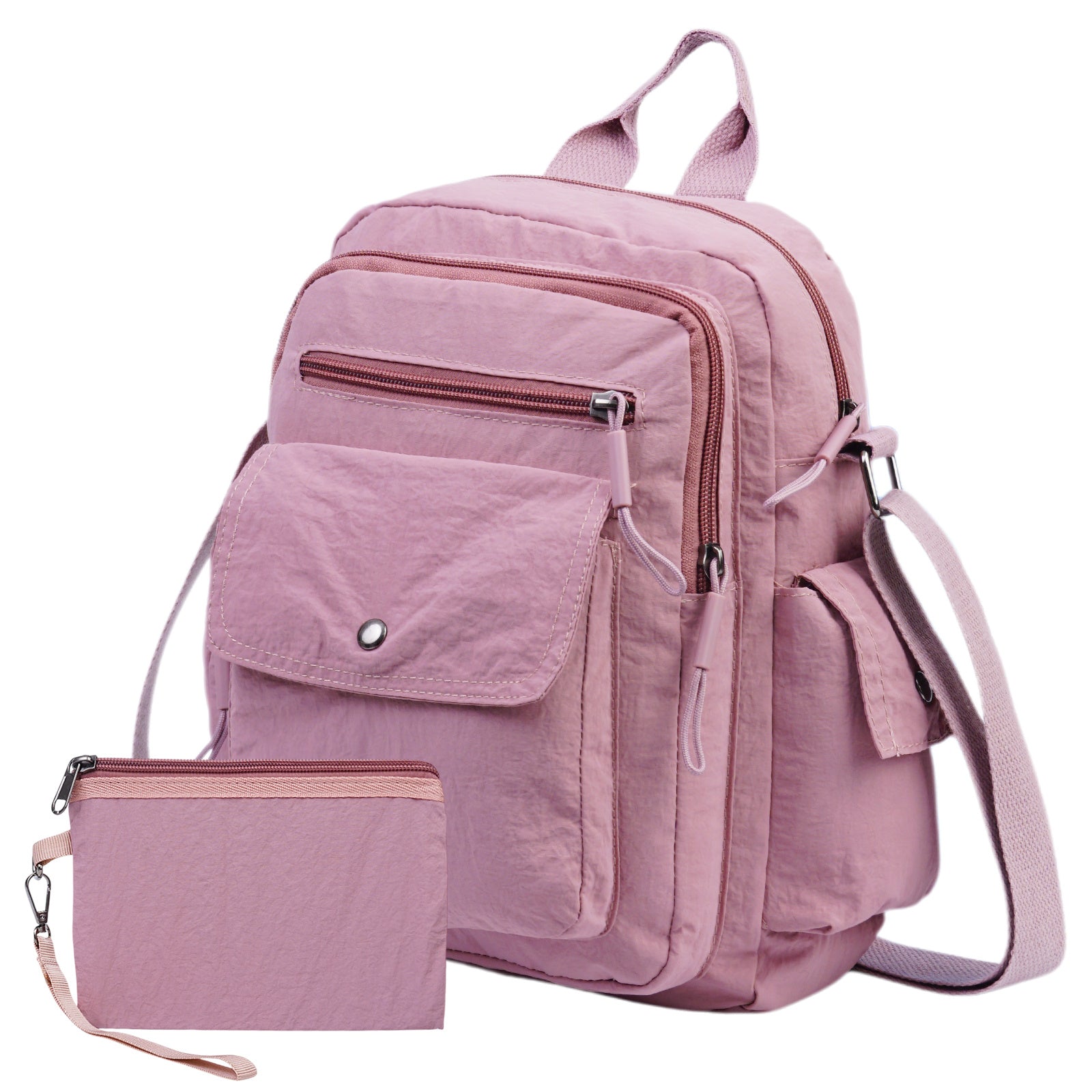 Backpack for Women – 2 Piece, Nylon, Quilted, Lightweight – detail view 10