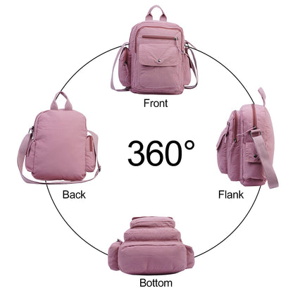 Backpack for Women – 2 Piece, Nylon, Quilted, Lightweight – alternate view