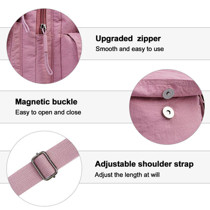 Backpack for Women – 2 Piece, Nylon, Quilted, Lightweight – detail view 2