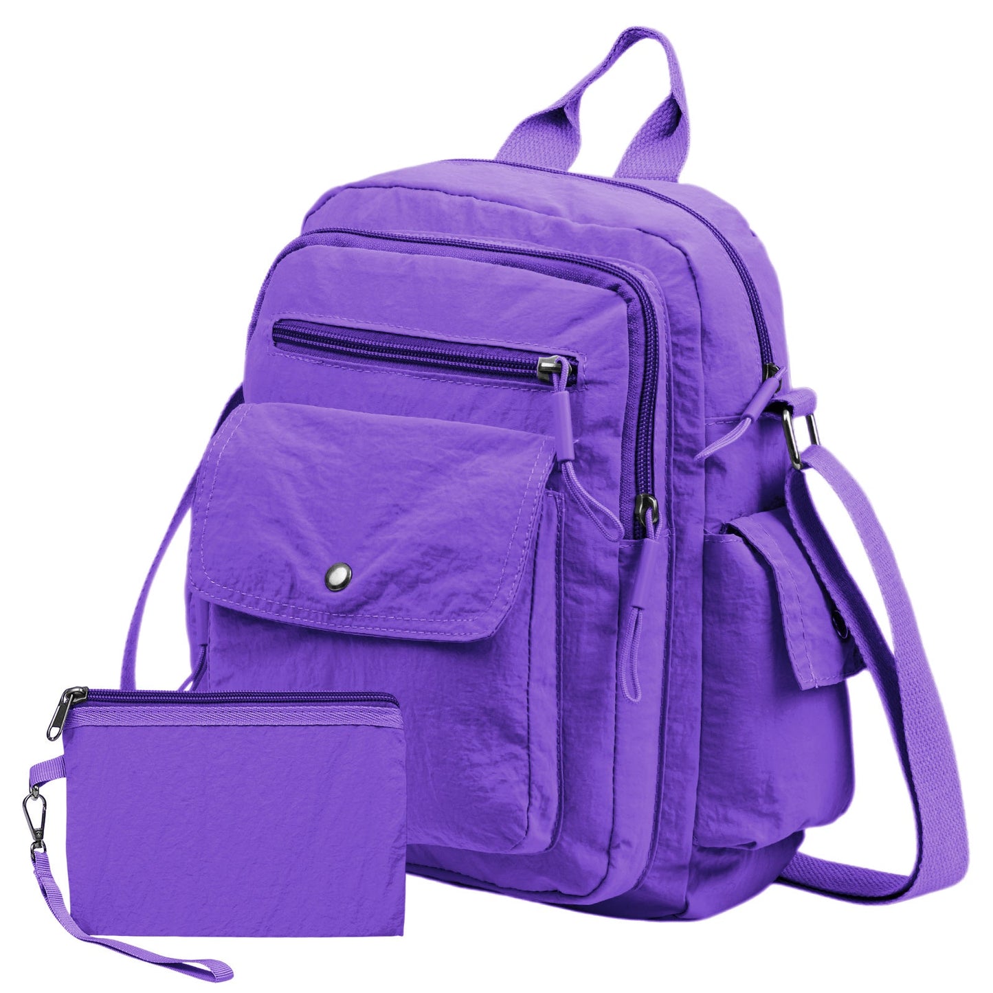 Backpack for Women – 2 Piece, Nylon, Quilted, Lightweight – detail view 6
