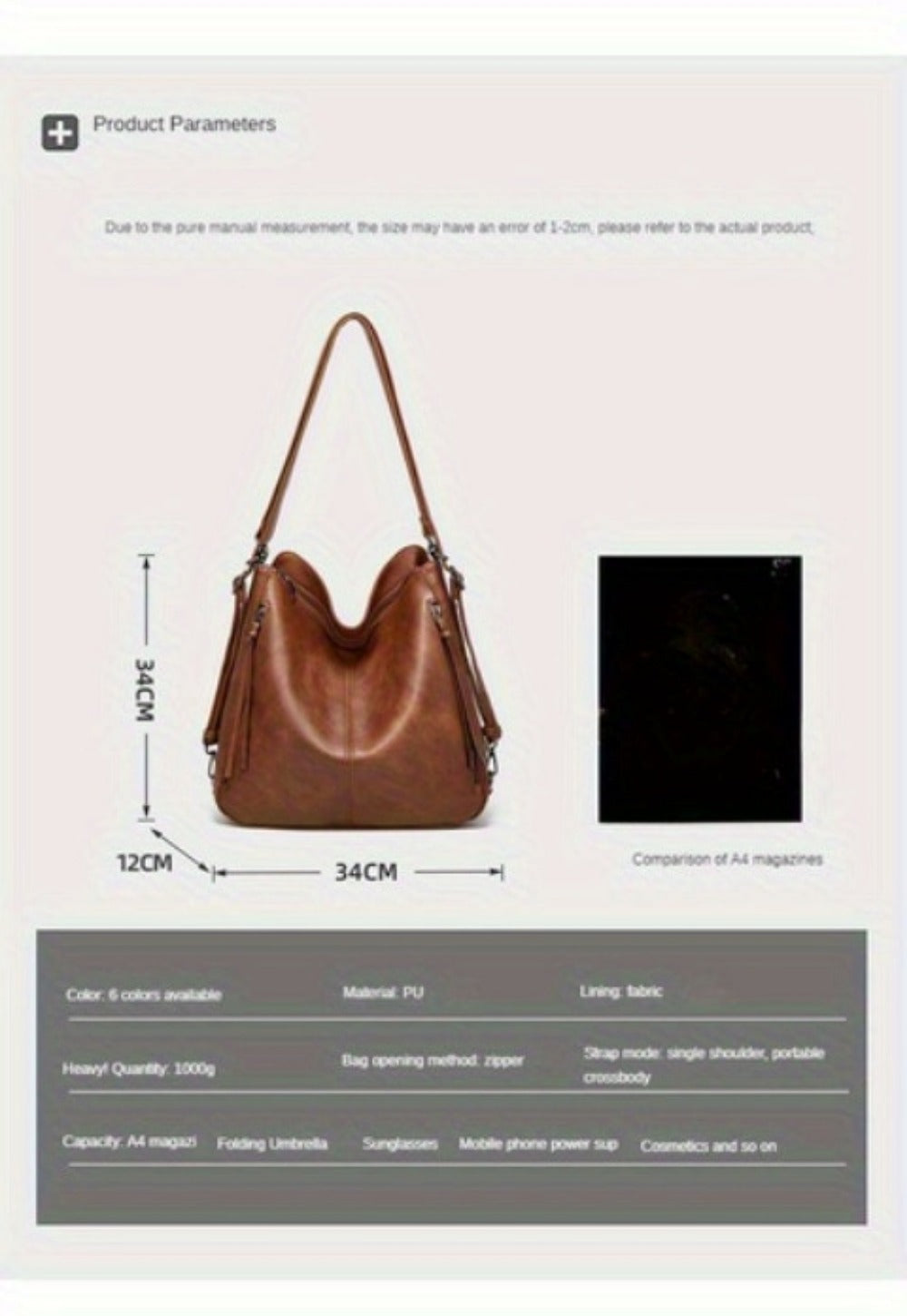 Backpack for Women – 3-Piece, Large Capacity, Convertible, for Travel & Work – detail view 24