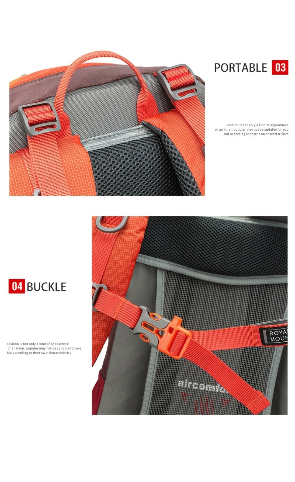 Backpack for Women – 35L, Lightweight, Large Capacity, for Travel – detail view 23