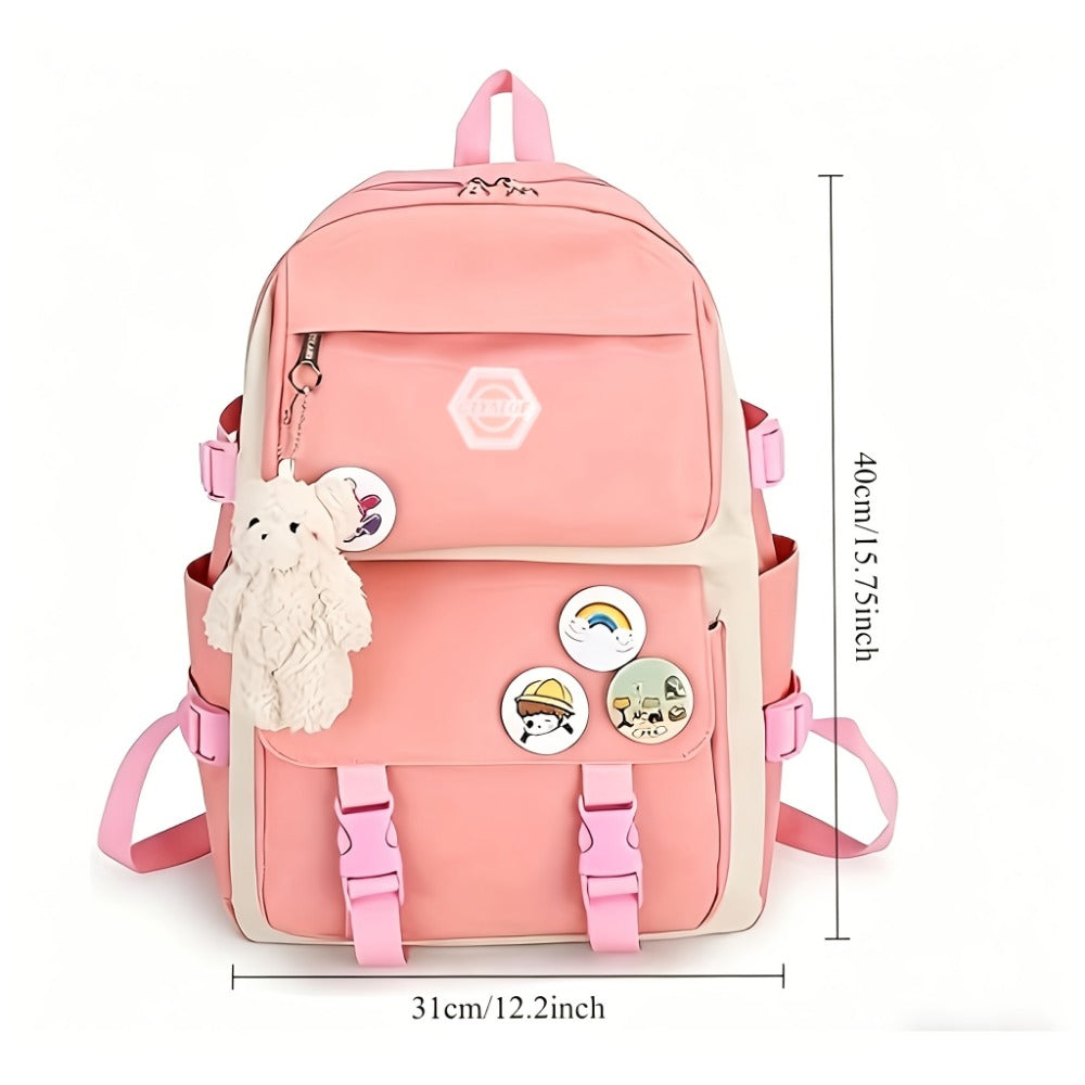 Backpack for Women – 4-Piece, Canvas, for Travel & School – detail view 7