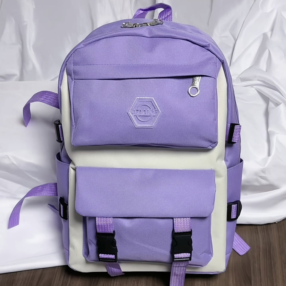 Backpack for Women – 4-Piece, Canvas, for Travel & School – detail view 12