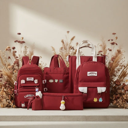 Backpack for Women – 5 Piece, Large Capacity, for School – detail view 13