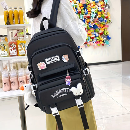 Backpack for Women – 5 Piece, Large Capacity, for School – detail view 14
