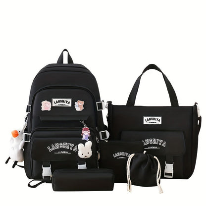 Backpack for Women – 5 Piece, Large Capacity, for School – detail view 8