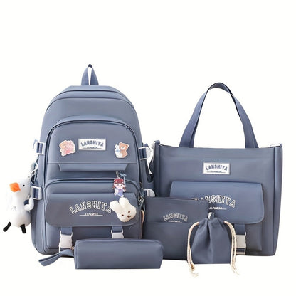 Backpack for Women – 5 Piece, Large Capacity, for School – detail view 10