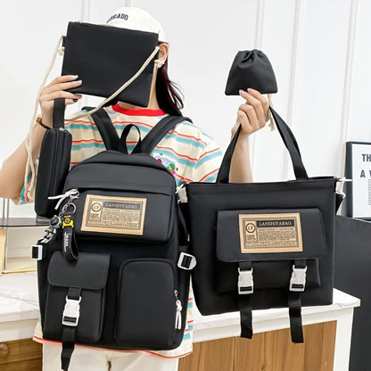 Backpack for Women – 5-Piece, Large Capacity, for School – detail view 12