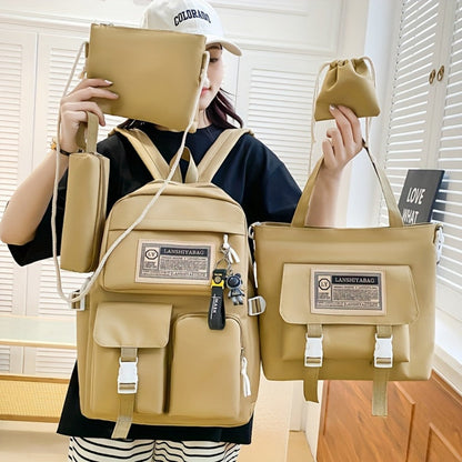 Backpack for Women – 5-Piece, Large Capacity, for School – detail view 19