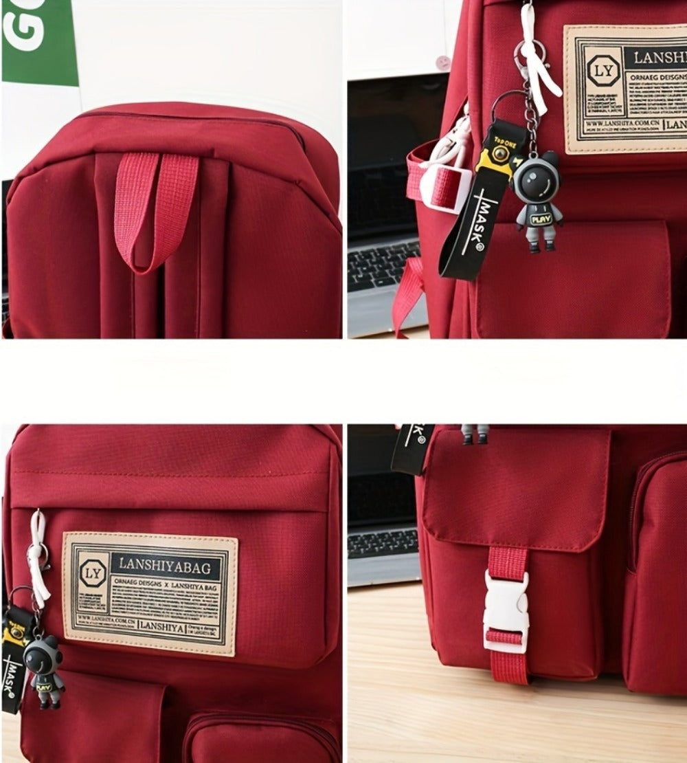 Backpack for Women – 5-Piece, Large Capacity, for School – detail view 22