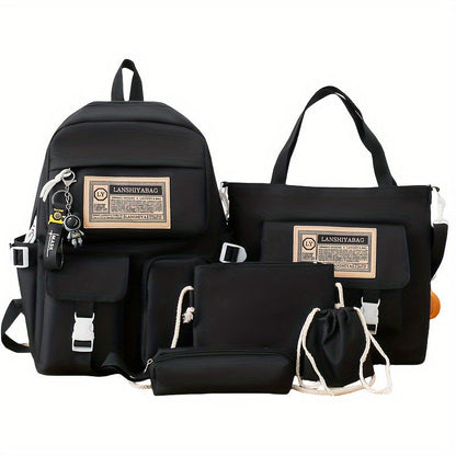 Backpack for Women – 5-Piece, Large Capacity, Lightweight, for Travel & Work – alternate view