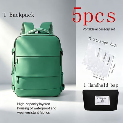 Backpack for Women – 5-Piece, Large Capacity, Expandable, for Travel – alternate view