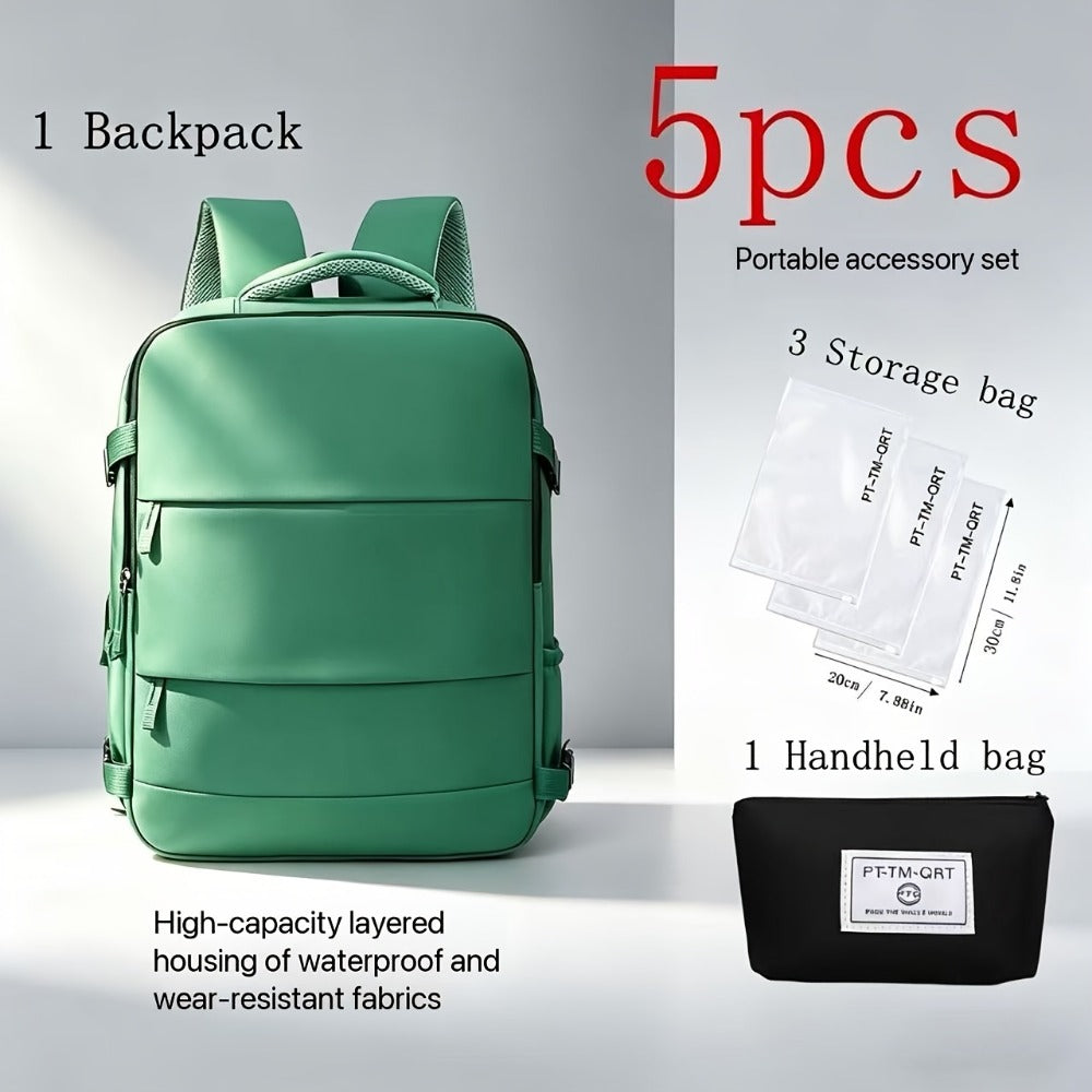 Backpack for Women – 5-Piece, Large Capacity, Expandable, for Travel – detail view 7