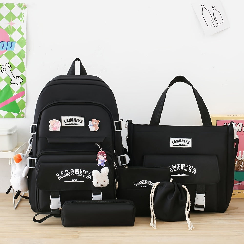 Backpack for Women – 5 Piece, Lightweight, Large Capacity, for School – detail view 16