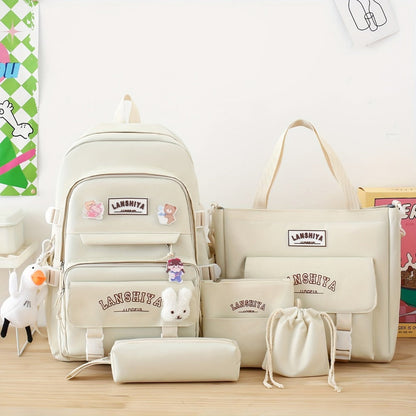 Backpack for Women – 5 Piece, Lightweight, Large Capacity, for School – detail view 18