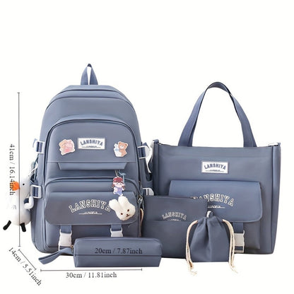 Backpack for Women – 5 Piece, Lightweight, Large Capacity, for School – detail view 20