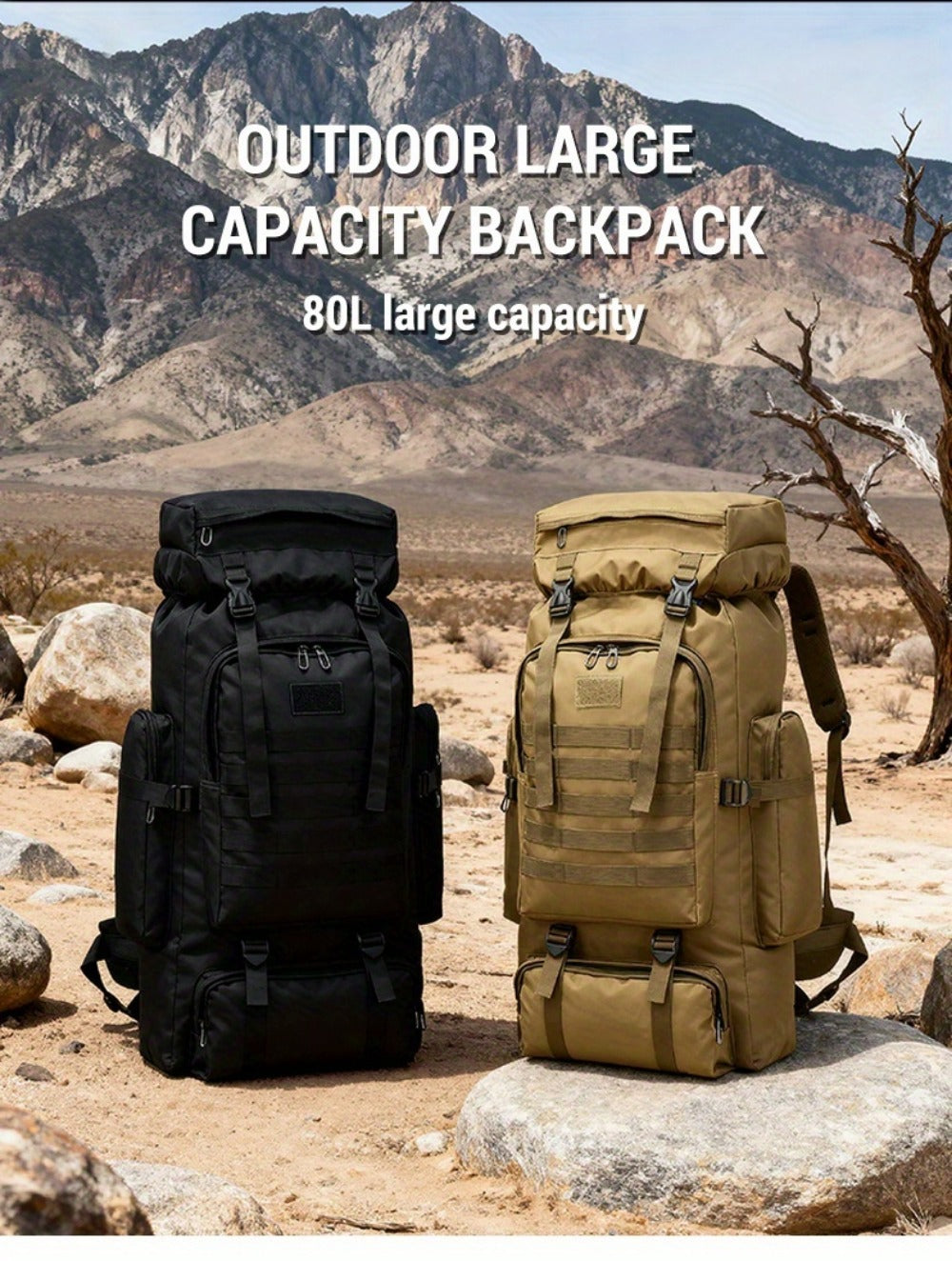 Backpack for Women – 80L, Adjustable Strap, for Travel – detail view 21