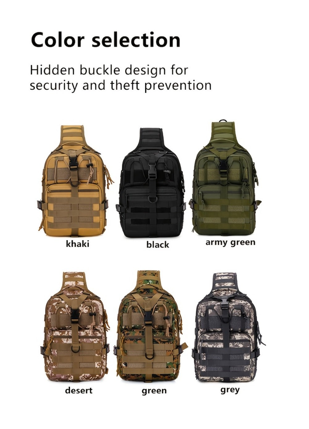 Backpack for Women – Adjustable Strap, Tactical Sling Gallon Single Hiking – detail view 28