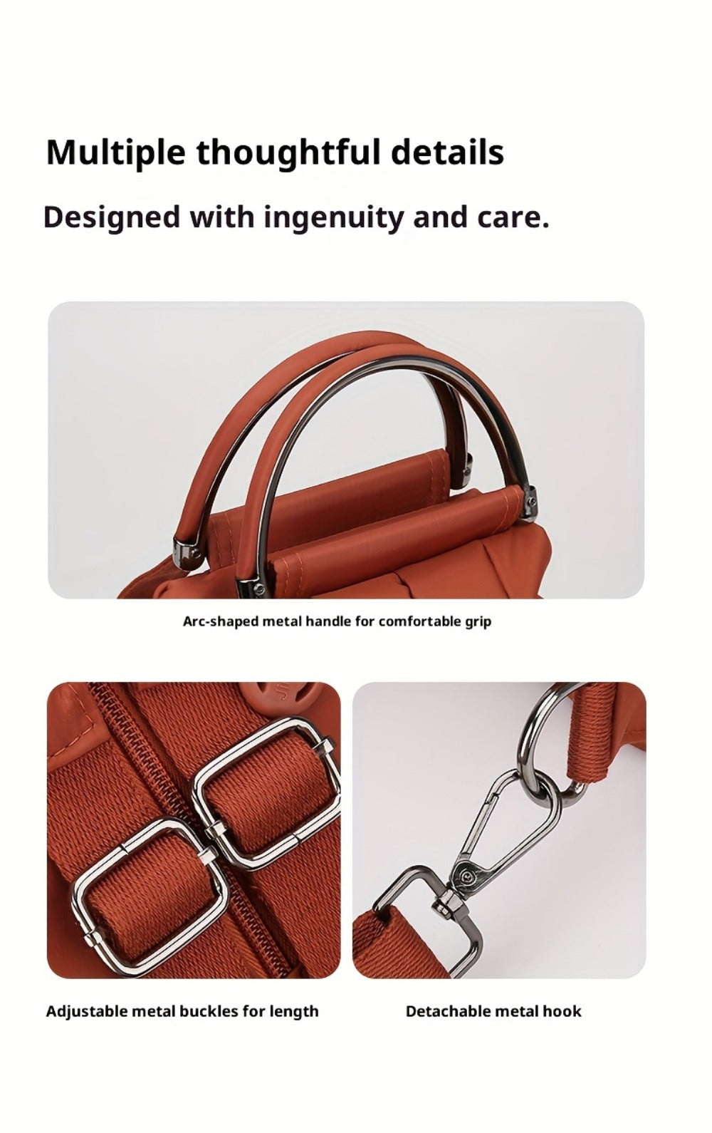 Backpack for Women – Adjustable Strap, for Travel & School – detail view 36