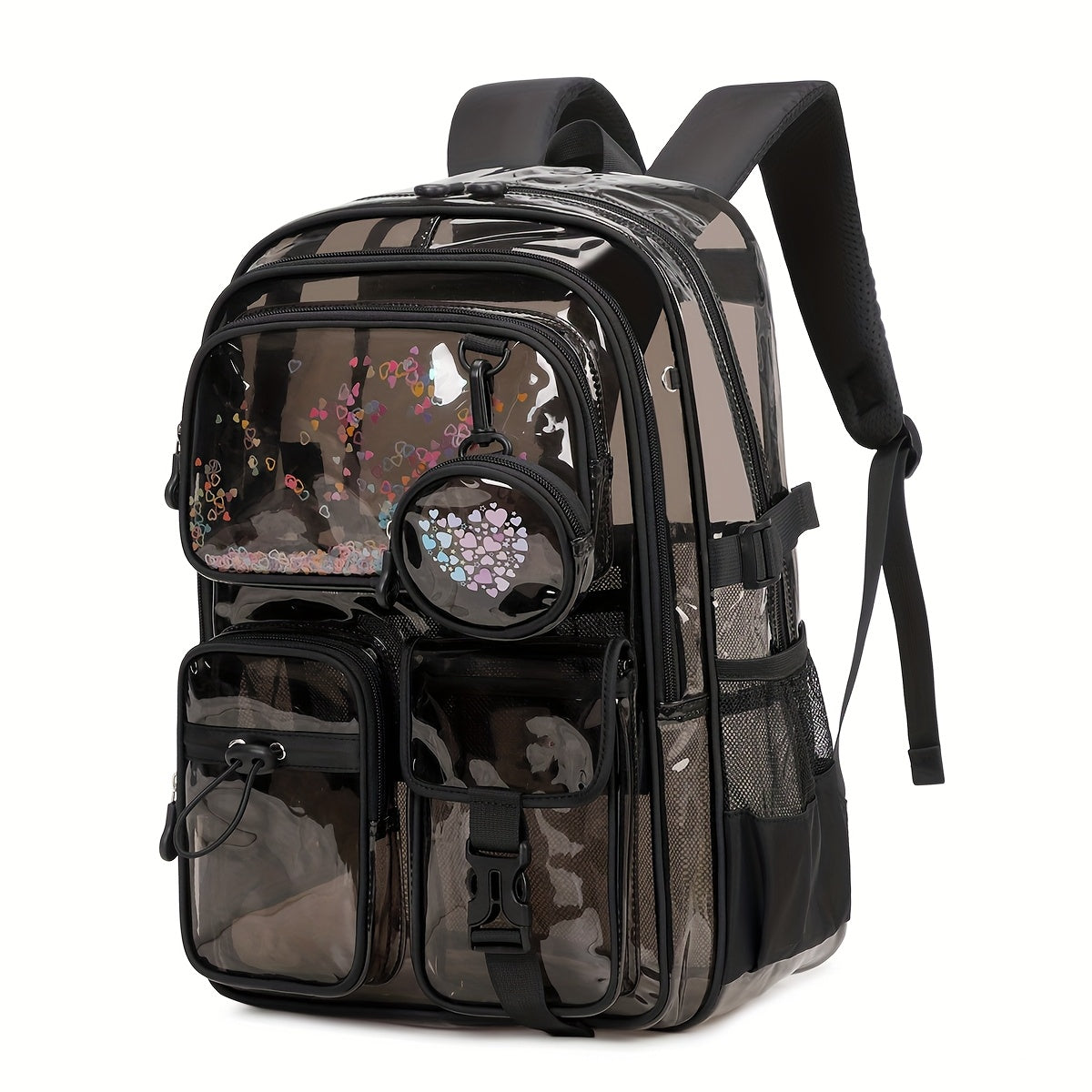 Backpack for Women – Clear, Large Capacity, Transparent, for Travel & School – front view - product view 15