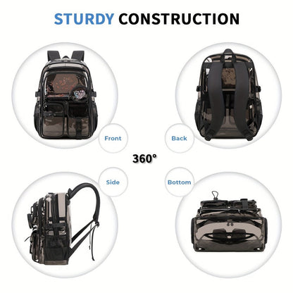 Backpack for Women – Clear, Large Capacity, Transparent, for Travel & School – detail view 7