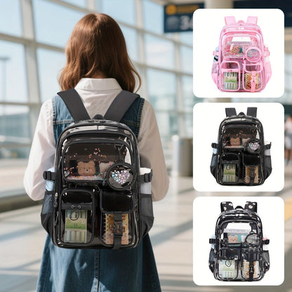 Backpack for Women – Clear, Large Capacity, Transparent, for Travel & School – front view