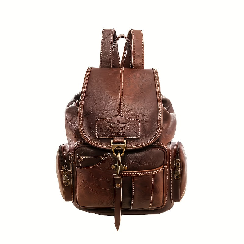 Backpack for Women – for School & Everyday Use, Retro Adjustable Strap Buckle Closure – front view - product view 12