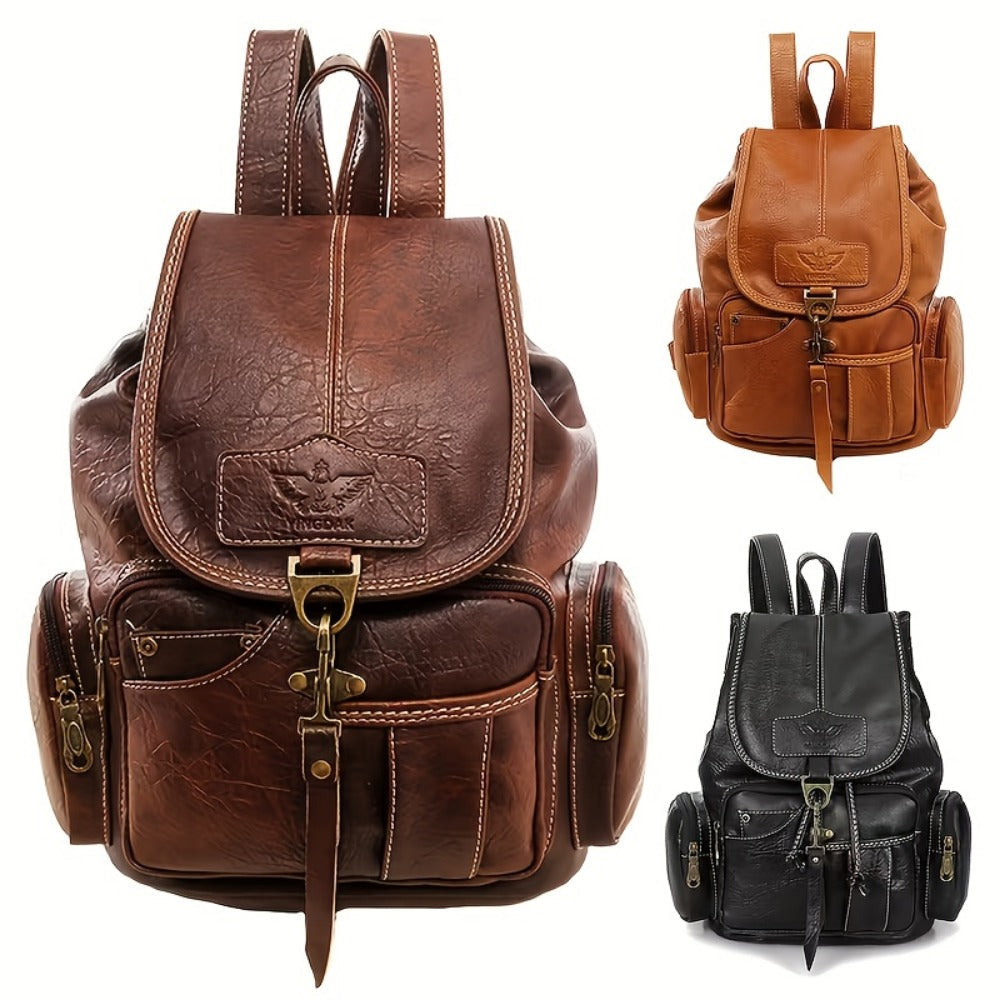 Backpack for Women – for School & Everyday Use, Retro Adjustable Strap Buckle Closure – front view