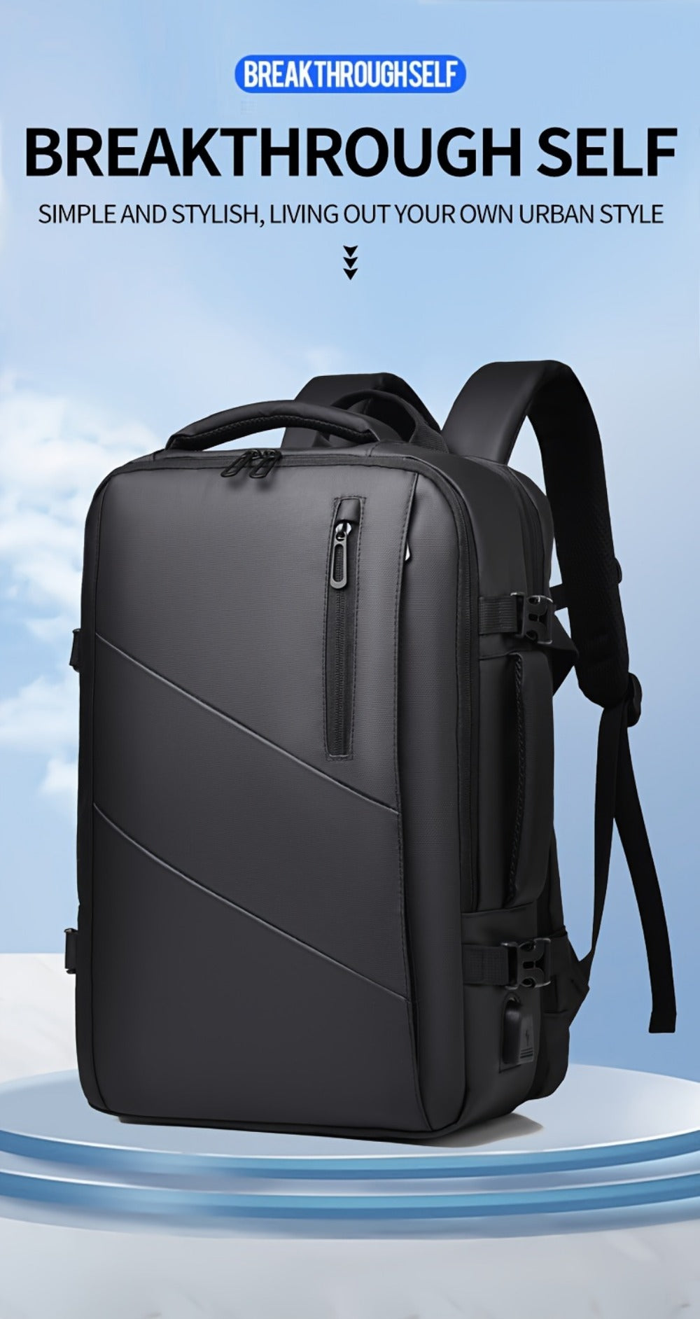 Backpack for Women – Nylon, Convertible, Multi-Pocket, for Travel & Work – detail view 14