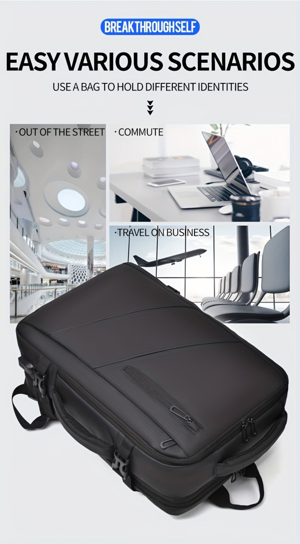 Backpack for Women – Nylon, Convertible, Multi-Pocket, for Travel & Work – detail view 15