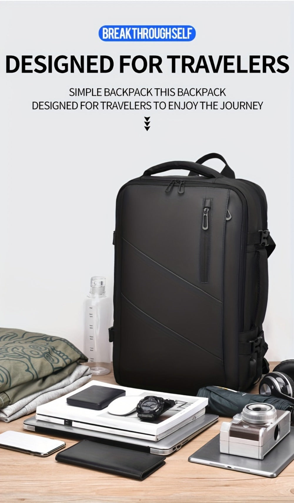 Backpack for Women – Nylon, Convertible, Multi-Pocket, for Travel & Work – detail view 22