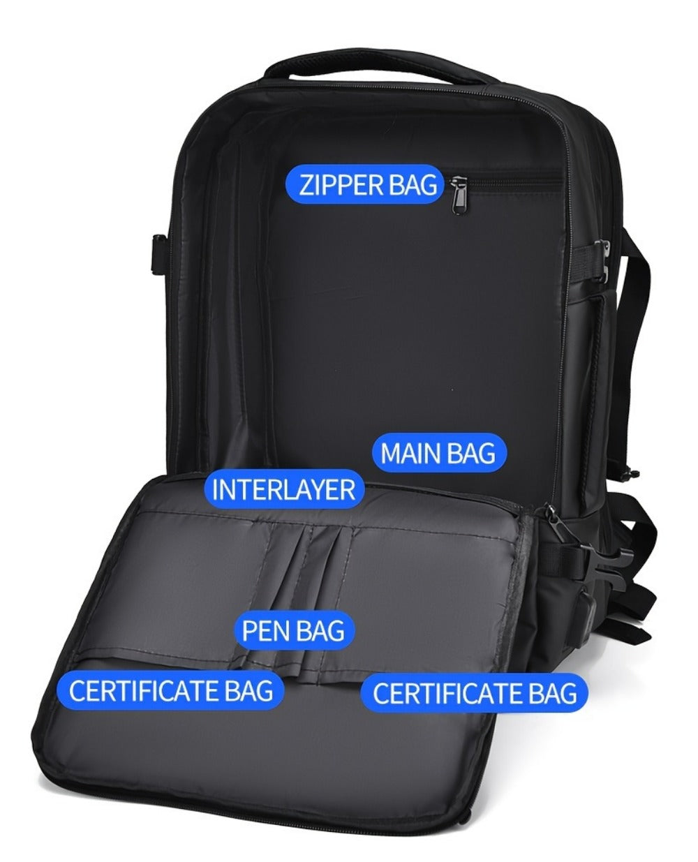 Backpack for Women – Nylon, Convertible, Multi-Pocket, for Travel & Work – detail view 24