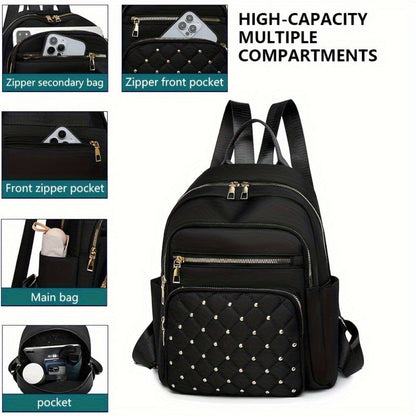 Backpack for Women – Nylon, Large Capacity, Multi-Pocket, for Travel & Work – detail view 9