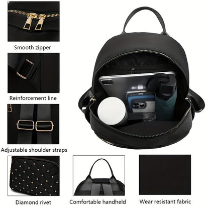 Backpack for Women – Nylon, Large Capacity, Multi-Pocket, for Travel & Work – detail view 10