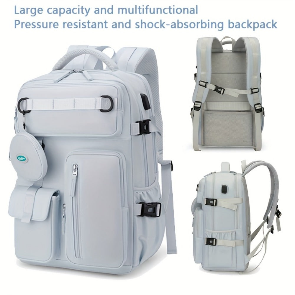Backpack for Women – Nylon, Lightweight, Trolley Sleeve, for Travel & Work – detail view 15