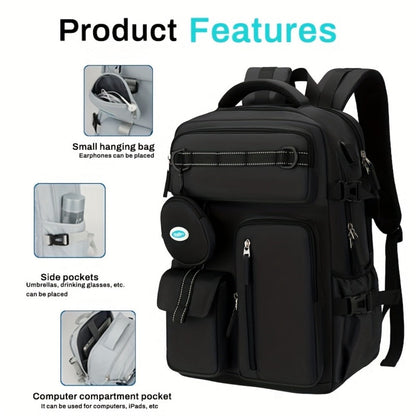 Backpack for Women – Nylon, Lightweight, Trolley Sleeve, for Travel & Work – detail view 6