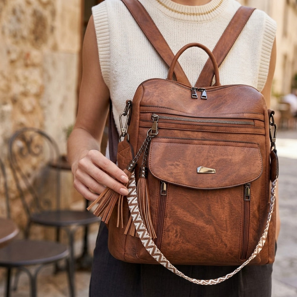 Backpack for Women – 5 Colors, PU Leather, for Travel & Work – detail view 16