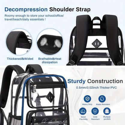 Backpack for Women – PVC, Clear, Transparent, Large Capacity – detail view 11