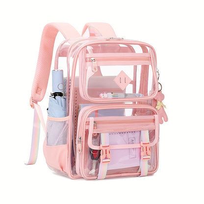 Backpack for Women – PVC, Clear, Transparent, Multi-Pocket – alternate view