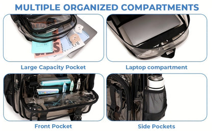 Backpack for Women – PVC, Clear, Large Capacity, Transparent – detail view 11