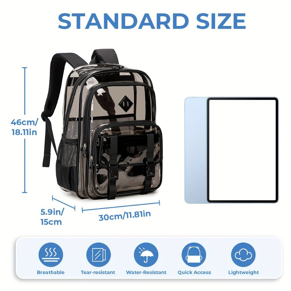 Backpack for Women – PVC, Clear, Large Capacity, Transparent – detail view 4
